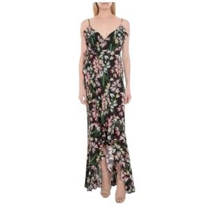 LIKELY Black Floral Sleeveless Maxi Dress